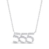 Thumbnail Image 1 of Diamond Angel Number 555 Necklace 1/5 ct tw Round-cut Sterling Silver 18&quot;