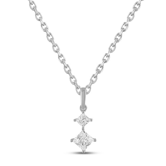 Kay Unconditional Love Diamond Necklace 1/4 ct tw Princess-cut 10K White Gold 18"