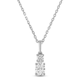 Unconditional Love Diamond Necklace 1/2 ct tw Oval & Round-cut 10K White Gold 18&quot;