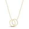 Thumbnail Image 2 of Diamond Circle Necklace 1/10 ct tw Round-cut 10K Yellow Gold 18&quot;