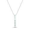 Diamond Vertical Bar Necklace 1/20 ct tw Round-cut 10K White Gold 18"