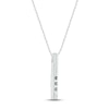 Diamond Vertical Bar Necklace 1/20 ct tw Round-cut 10K White Gold 18"
