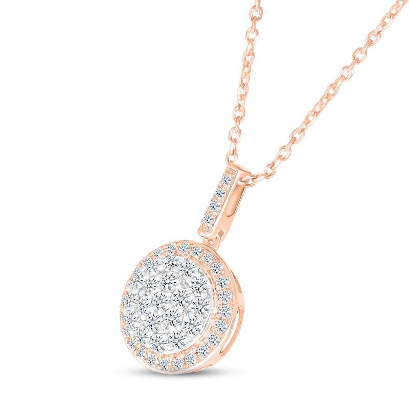Multi-Diamond Necklace 3/4 ct tw Round-cut 10K Rose Gold 18"