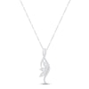 Thumbnail Image 1 of Diamond Leaf Swirl Necklace 1/5 ct tw Round-cut Sterling Silver 18&quot;