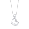 Thumbnail Image 1 of Diamond Teacher Necklace 1/6 ct tw Round & Baguette-cut Sterling Silver 18&quot;