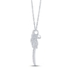 Thumbnail Image 2 of Diamond Palm Tree Necklace 1/10 ct tw Round-cut 10K White Gold 18&quot;