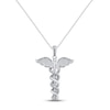 Thumbnail Image 1 of Diamond Caduceus Necklace 1/10 ct tw Round-cut Sterling Silver 18&quot;