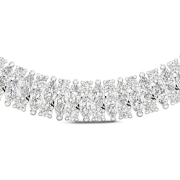 Diamond Riviera Necklace 20 ct tw Marquise & Round-cut 14K White Gold 18&quot;