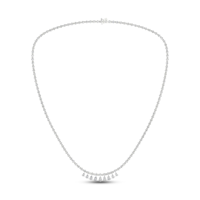 Main Image 2 of Diamond Riviera Necklace 10 ct tw Pear & Round-cut 14K White Gold 18&quot;