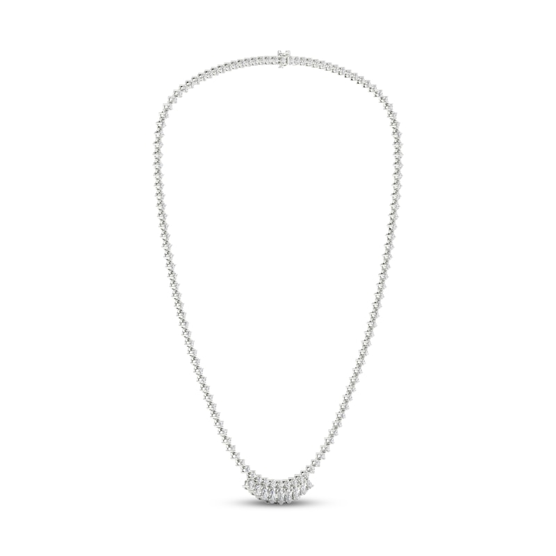 Main Image 3 of Diamond Riviera Necklace 10 ct tw Pear & Round-cut 14K White Gold 18&quot;
