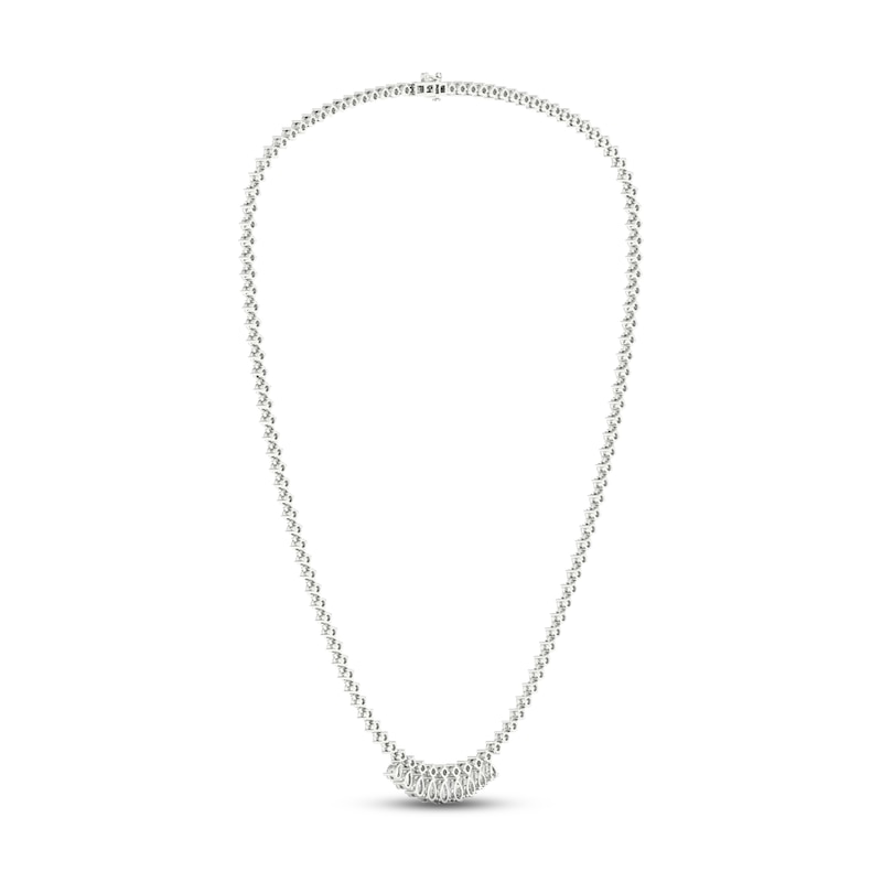 Main Image 5 of Diamond Riviera Necklace 10 ct tw Pear & Round-cut 14K White Gold 18&quot;
