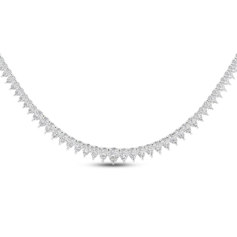 Main Image 1 of Diamond Riviera Necklace 10 ct tw Pear-Shaped 14K White Gold 18&quot;