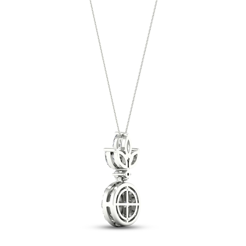 Multi-Diamond Necklace 2 ct tw Marquise, Pear & Round-cut 14K White Gold 18"