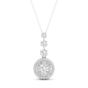 Thumbnail Image 0 of Multi-Diamond Drop Necklace 2 ct tw Round & Marquise-cut 14K White Gold 18"