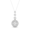 Thumbnail Image 1 of Multi-Diamond Drop Necklace 2 ct tw Round & Marquise-cut 14K White Gold 18&quot;
