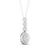 Thumbnail Image 1 of Multi-Diamond Drop Necklace 2 ct tw Round & Marquise-cut 14K White Gold 18"