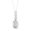Thumbnail Image 2 of Multi-Diamond Drop Necklace 2 ct tw Round & Marquise-cut 14K White Gold 18&quot;