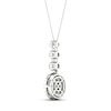 Thumbnail Image 3 of Multi-Diamond Drop Necklace 2 ct tw Round & Marquise-cut 14K White Gold 18"