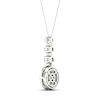 Thumbnail Image 4 of Multi-Diamond Drop Necklace 2 ct tw Round & Marquise-cut 14K White Gold 18&quot;