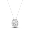 Thumbnail Image 0 of Diamond Oval Halo Necklace 2 ct tw Oval & Round-cut 14K White Gold 18"