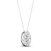 Thumbnail Image 1 of Diamond Oval Halo Necklace 2 ct tw Oval & Round-cut 14K White Gold 18"