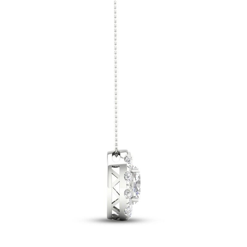 Diamond Halo Pendant Necklace 14K White Gold (0.25ct)