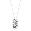 Thumbnail Image 3 of Diamond Oval Halo Necklace 2 ct tw Oval & Round-cut 14K White Gold 18"