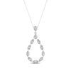 Thumbnail Image 1 of Diamond Teardrop Necklace 1-1/2 ct tw Pear & Marquise-cut 14K White Gold 18&quot;