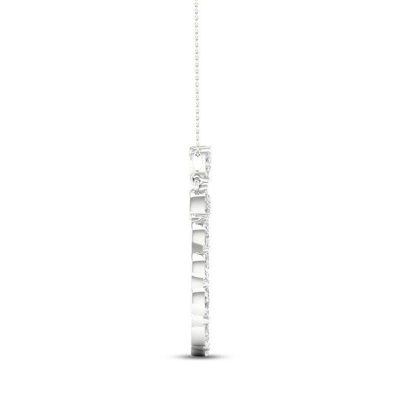 Main Image 3 of Diamond Teardrop Necklace 1-1/2 ct tw Pear & Marquise-cut 14K White Gold 18&quot;