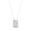 Thumbnail Image 1 of Diamond Necklace 2 ct tw Emerald & Round-cut 14K White Gold 18"