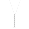 Thumbnail Image 0 of Diamond Drop Necklace 1-1/3 ct tw Marquise & Round-cut 14K White Gold 18"