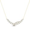 Thumbnail Image 1 of Diamond Bypass Necklace 2-1/4 ct tw Marquise, Pear & Round-cut 14K Yellow Gold 18&quot;