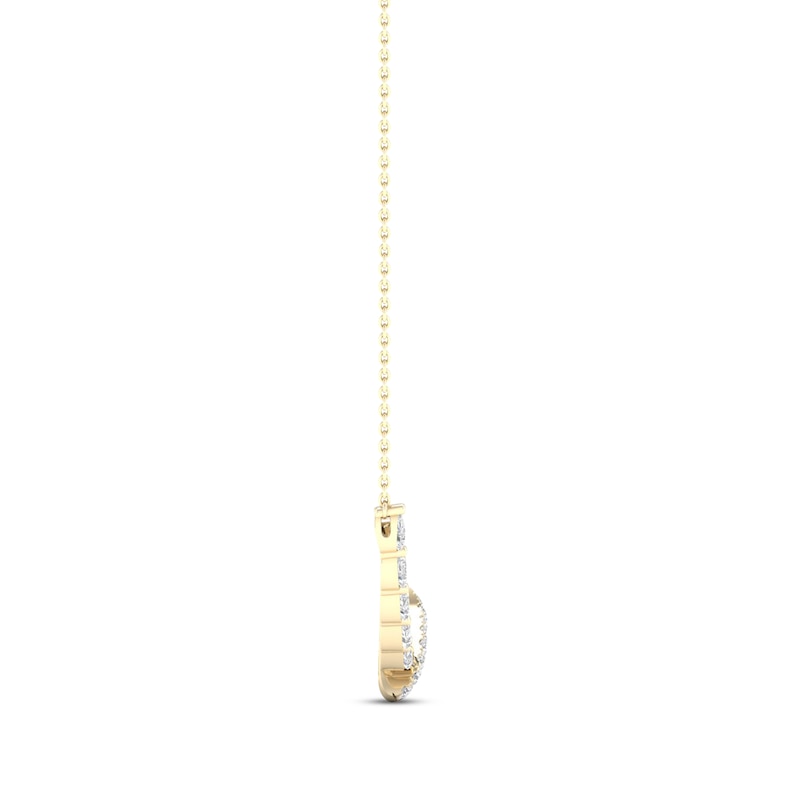 Main Image 3 of Diamond Bypass Necklace 2-1/4 ct tw Marquise, Pear & Round-cut 14K Yellow Gold 18&quot;