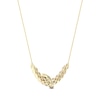 Thumbnail Image 4 of Diamond Bypass Necklace 2-1/4 ct tw Marquise, Pear & Round-cut 14K Yellow Gold 18&quot;