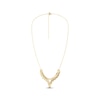Thumbnail Image 3 of Diamond Double Row Necklace 2 ct tw Pear & Round-cut 14K Yellow Gold 18"