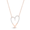 Thumbnail Image 0 of Diamond Heart Necklace 1/8 ct tw Round-cut 10K Rose Gold 18"