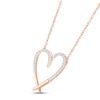 Thumbnail Image 1 of Diamond Heart Necklace 1/8 ct tw Round-cut 10K Rose Gold 18"