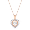 Thumbnail Image 1 of Multi-Diamond Heart Necklace 1/2 ct tw Round-cut 10K Two-Tone Gold 18&quot;
