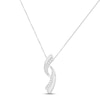 Diamond Twist Necklace 1/5 ct tw Round & Baguette-cut Sterling Silver 18"