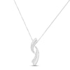 Thumbnail Image 1 of Diamond Twist Necklace 1/5 ct tw Round & Baguette-cut Sterling Silver 18&quot;