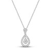 Diamond Teardrop Necklace 1/2 ct tw Round-cut Sterling Silver 18"