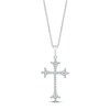Thumbnail Image 0 of Diamond Cross Necklace 1/6 ct tw Round-cut 10K White Gold 18"