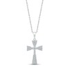 Thumbnail Image 0 of Diamond Cross Necklace 1/4 ct tw Round-cut 10K White Gold 18"