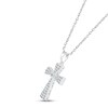 Thumbnail Image 1 of Diamond Cross Necklace 1/4 ct tw Round-cut 10K White Gold 18"