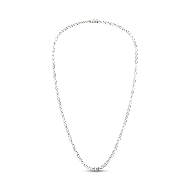 Diamond Riviera Necklace 7 ct tw Pear-Shaped 14K White Gold 18"