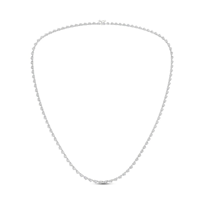 Diamond Riviera Necklace 10 ct tw Pear-Shaped 14K White Gold 18"