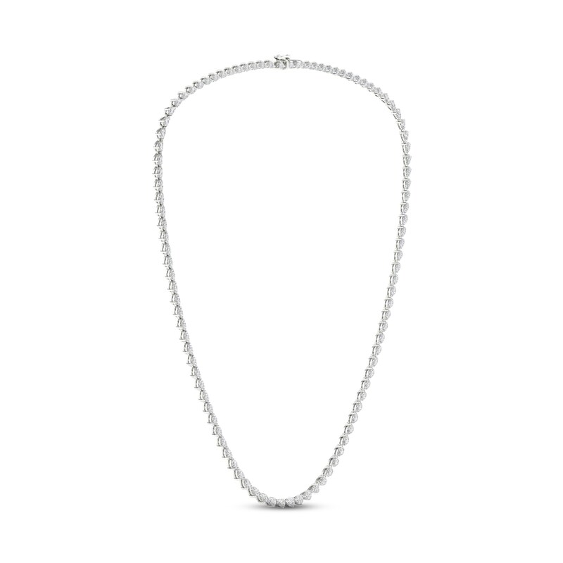 Diamond Riviera Necklace 10 ct tw Pear-Shaped 14K White Gold 18"