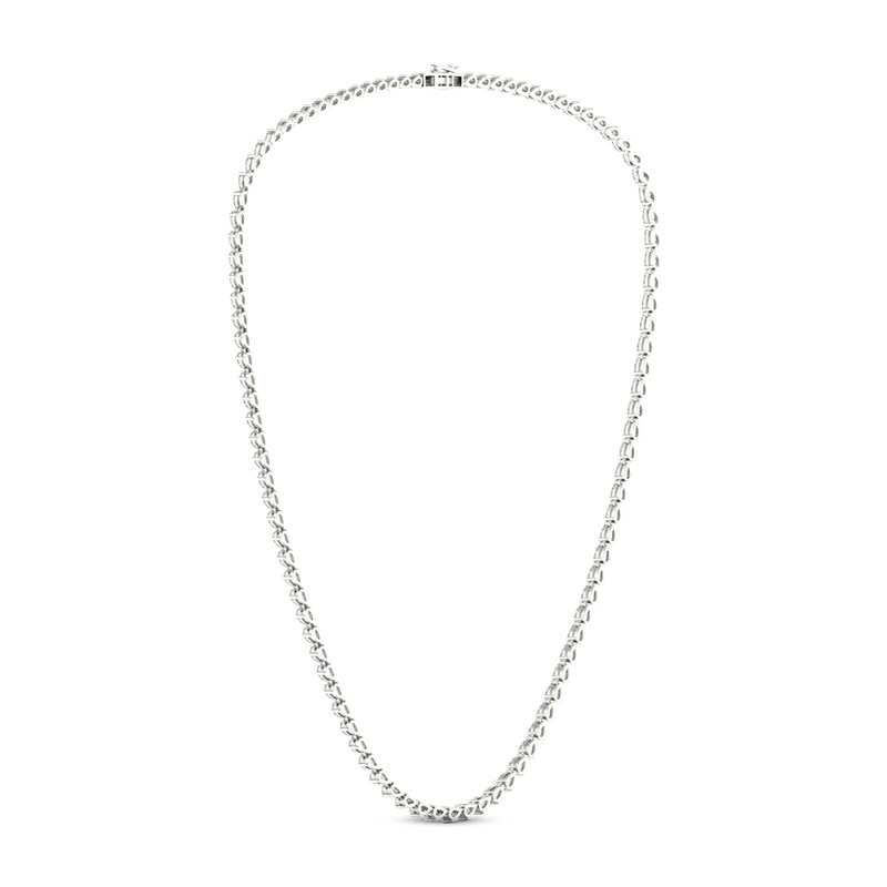 Diamond Riviera Necklace 10 ct tw Pear-Shaped 14K White Gold 18"