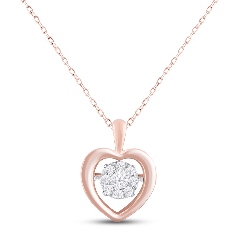 Unstoppable Love Diamond Heart Necklace 1/3 ct tw 10K Rose Gold 18"