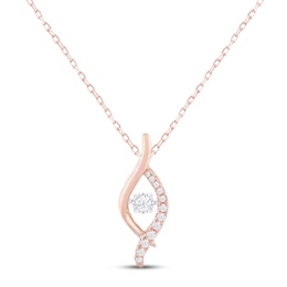 Unstoppable Love Diamond Swirl Necklace 1/4 ct tw 10K Rose Gold 18"